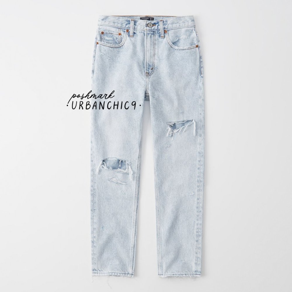 SOLD ABERCROMBIE High Rise Mom Jean Acid 28L - Picture 5 of 16